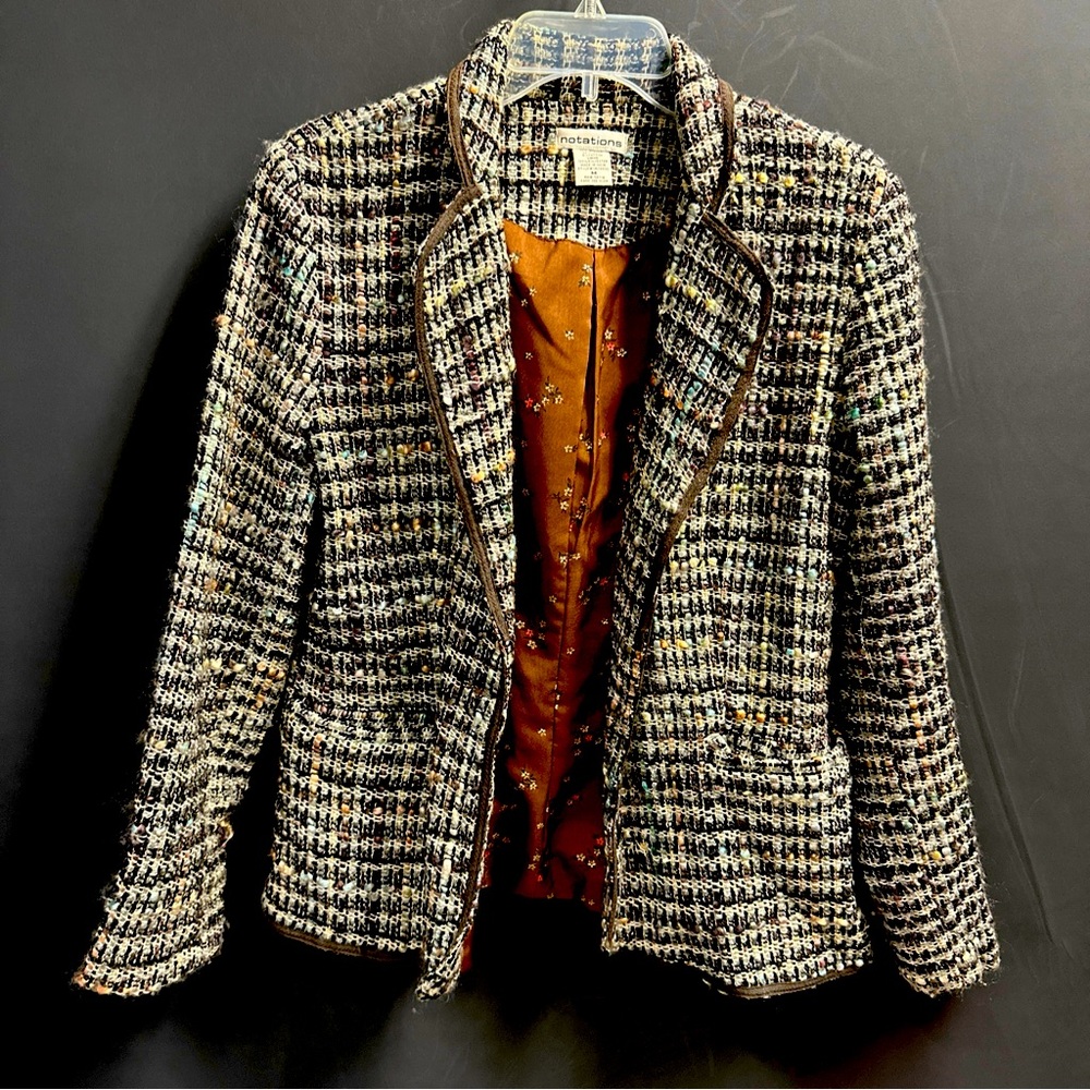 Notations tweed ladies blazer jacket